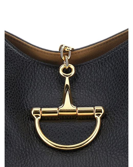 Gucci Black 'Softbit Large' Shoulder Bag With Maxi Metal Clamp