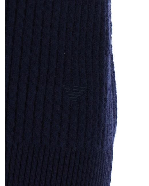 Emporio Armani Blue V-Neck Jackets With Long Sleeves And Tech Fabric M for men