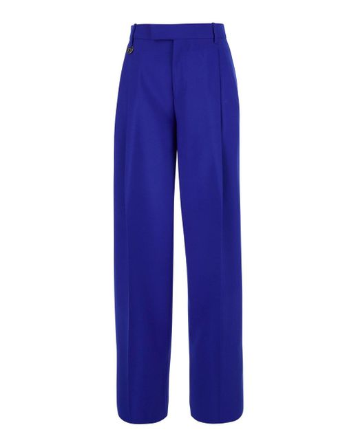 Pantalone A Vita Alta Con Charm di Burberry in Blue