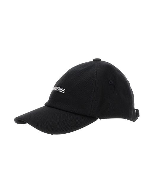 Jacquemus Black 'La Casquette Gadjo' Baseball Cap With Logo Lettering On The Front