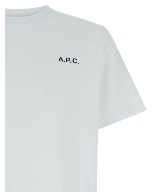 A.P.C. White T-Shirt Wave for men