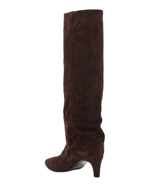 Strategia Brown 'Joelle' Boots With Pointed Design And Low Heel