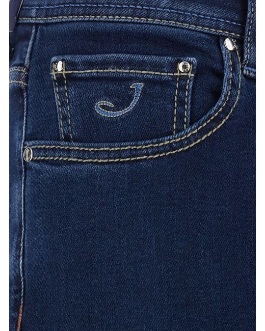 Jacob Cohen Blue Jeans Bard With Belt Loops And Logo Patch On The Back for men