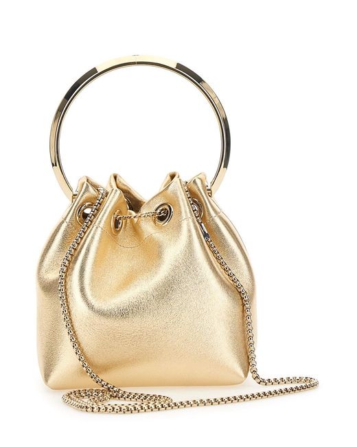 Jimmy Choo Metallic Handbag Bon Bon Leather