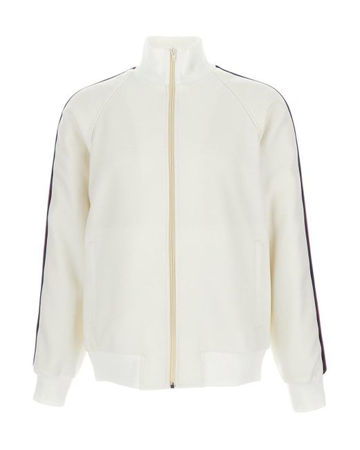 Gucci White Jacket With Web Stripes Detail for men