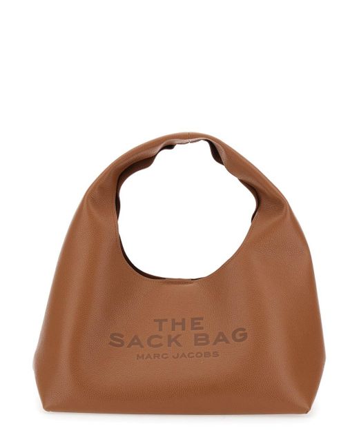 Borsa A Spalla 'The Sack' Con Maxi Logo Lettering Sul Fron di Marc Jacobs in Brown
