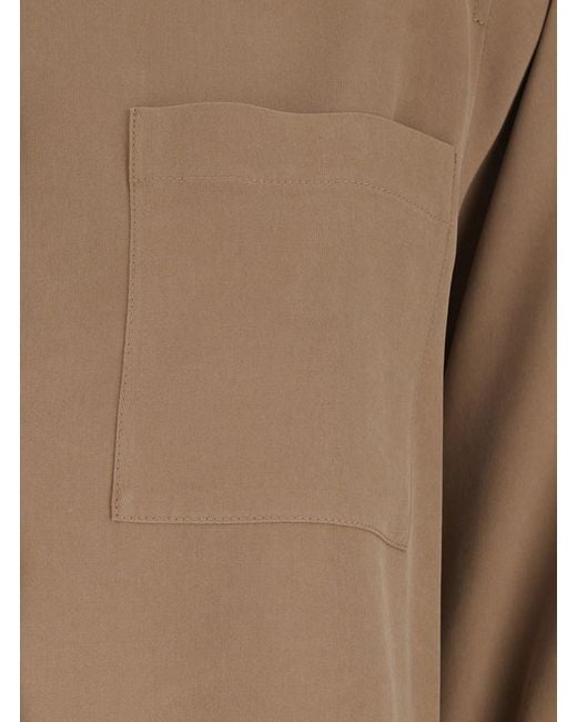 Max Mara Brown Shirt With Front Patch Pocket
