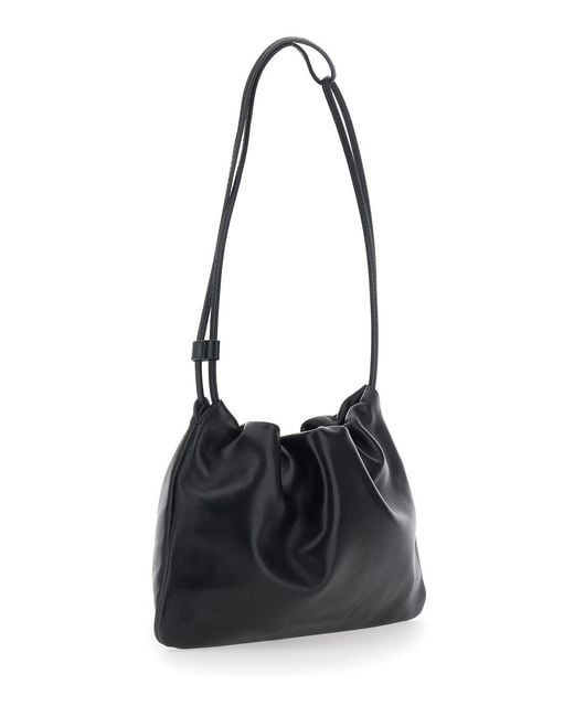 NOTHING WRITTEN Black Shoulder Bag With Leather Details