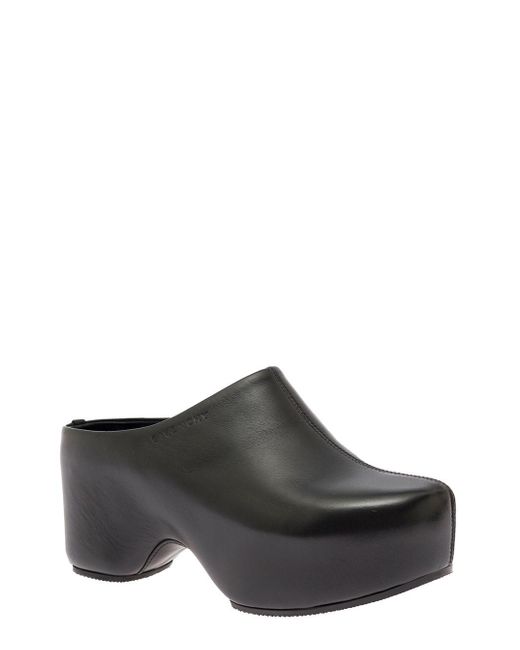 Givenchy Women's G Clog Leather Clogs Woman - Black - Mules - 7