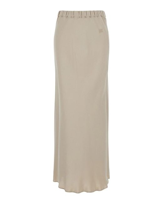 Max Mara White 'Sospiro' Skirt With Logo Embroidery On The Front And E