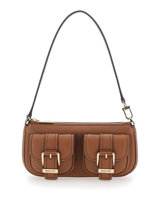 MICHAEL Michael Kors Brown Shoulder Bag Zoe Hammered Leather