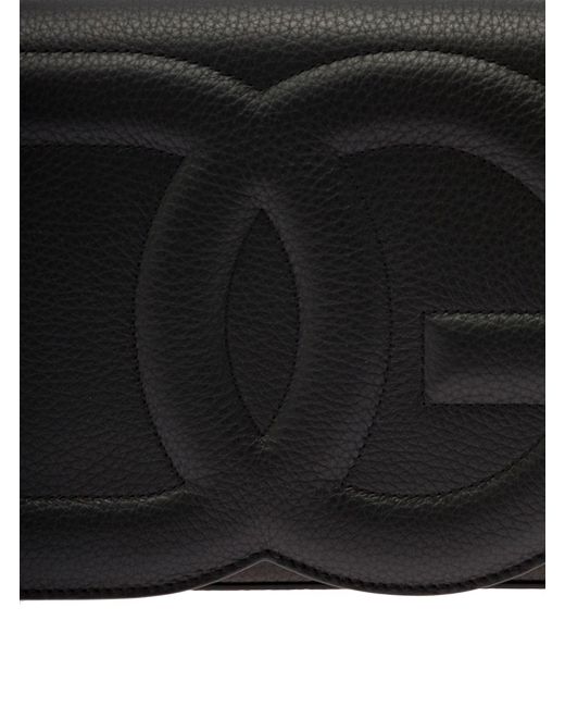 Dolce & Gabbana Black 'Medium Dg Logo' Crossbody Bag With Quilted Logo for men