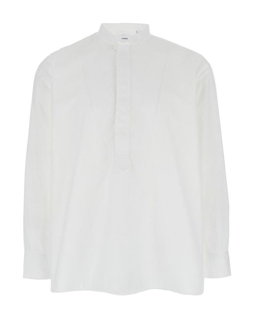 Lardini White Shirt With Mandarin Collar for men