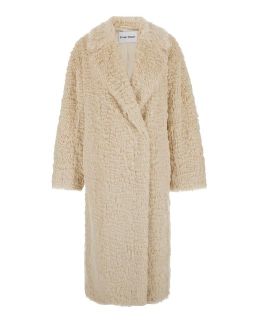 Cappotto Doppiopetto 'Nicole' Con Revers Classici di STAND in Natural