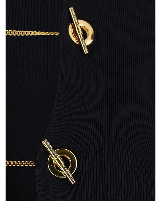 Elisabetta Franchi Black Knit Top With High Neck And Long Sleeves
