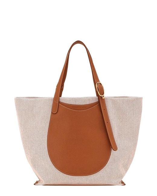 Longchamp Brown 'Le Foulonné Toile' Shoulder Bag With Adjustable Handl
