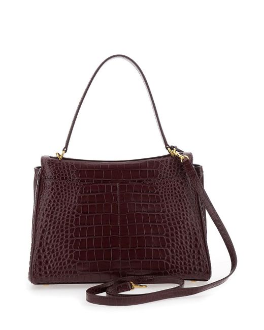 Balenciaga Purple 'Rodeo' Handbag With Removable Shoulder Strap