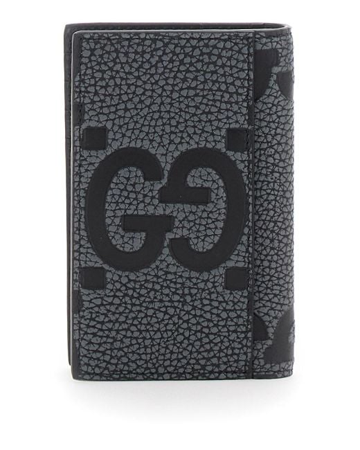 Gucci Gray 'Jumbo' Card Holder With Maxi Double G Logo On The Front In for men