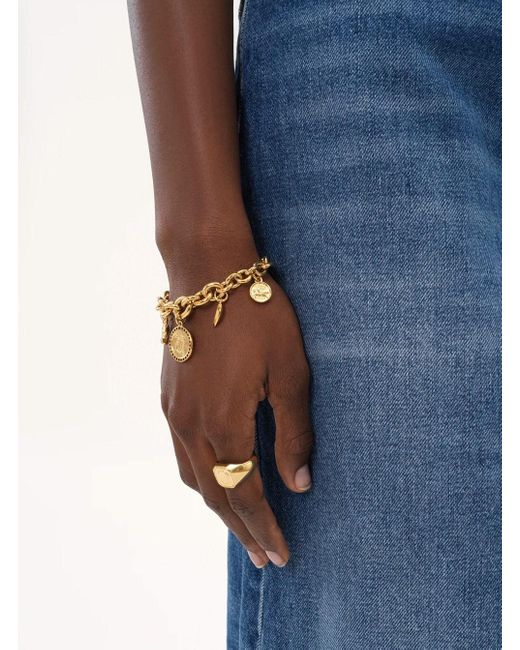 Chloé Chloã Metallic Bracelet With Charms And Chain-Link Design