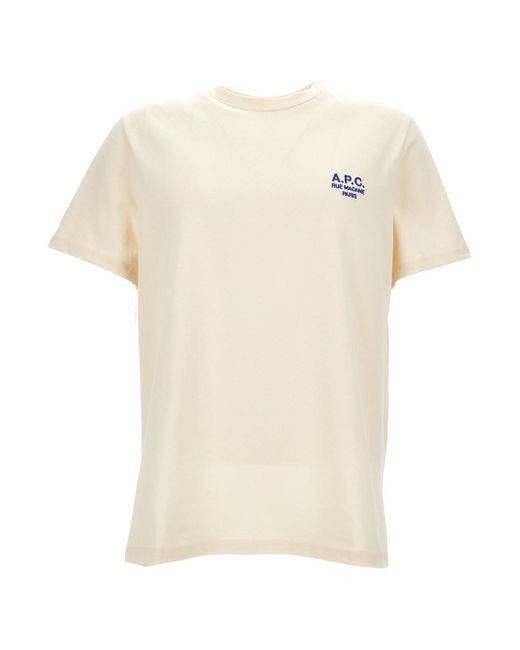 A.P.C. White Ivory 'Raymond' Crew Neck T-Shirt for men