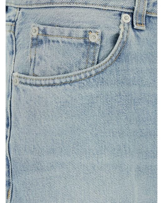 Haikure Blue Jeans With Belt Loops And Logo Patch On The Back