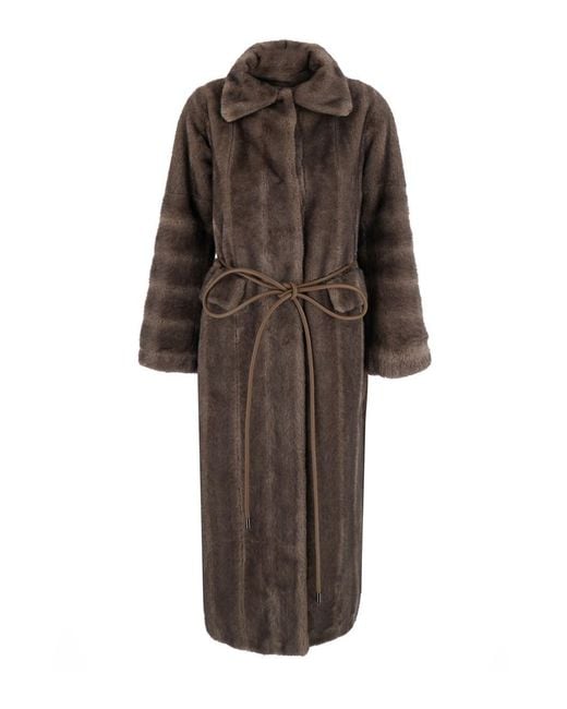 VALENTINI 1972 Brown Shearling With Ecoleather Collar