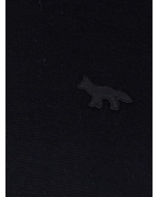 Maison Kitsuné Blue Sweatshirt With High Neck And Logo Embroidery On The Front for men