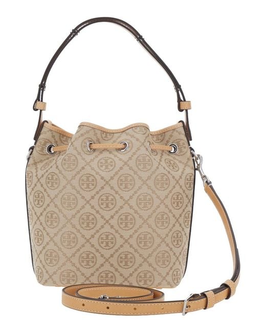 Tory Burch Natural Handbag T Monogram Mini Bucket