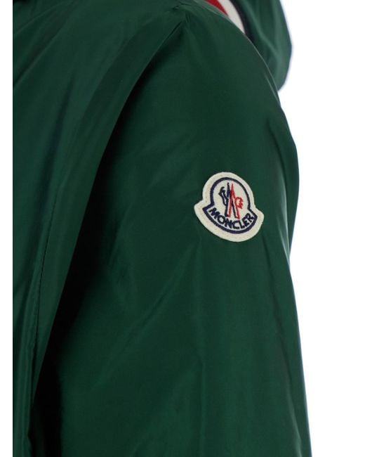 Moncler Green 'Grimpeurs' Dark Jacket With Logo Patch On The Sleeve In for men