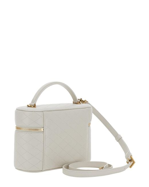 Saint Laurent White 'Gaby' Crossbody Bag With Cassandre Plaque On The