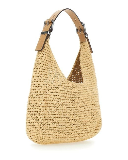 MICHAEL Michael Kors Natural 'Nolita Small' Shoulder Bag With Leather Lo
