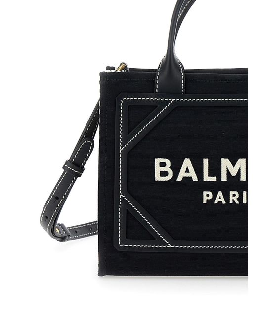Balmain Black 'B-Army Small' And Tote Bag With Logo Lettering