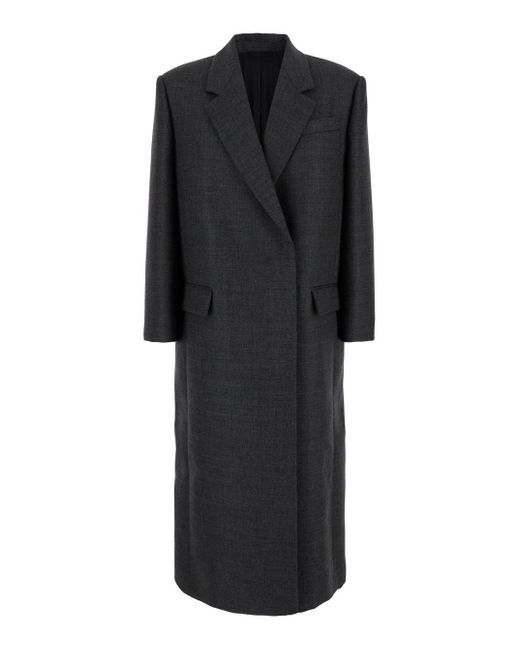 Brunello Cucinelli Black Oversized Double-Breasted Coat