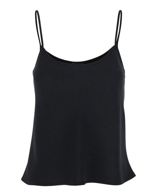 Le Plain Black Top With Spaghetti Straps