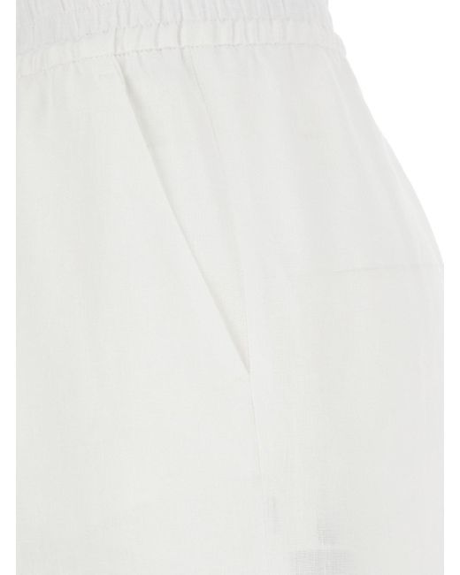 Pantaloni Con Vita Elasticizzata di Eleventy in White