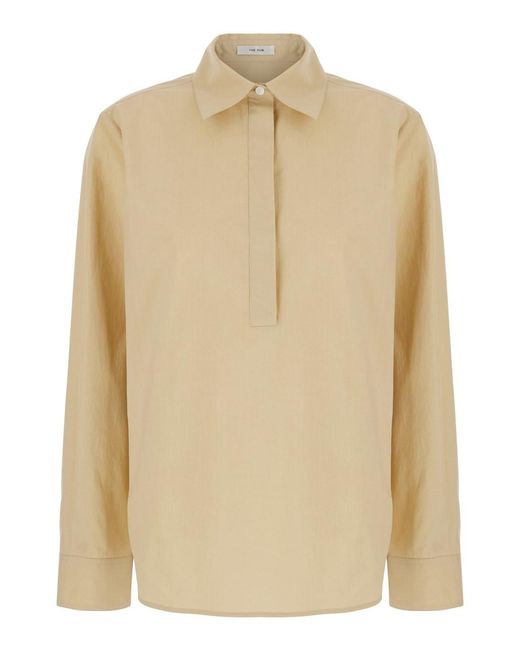 The Row Natural Margan Cotton Polo Shirt