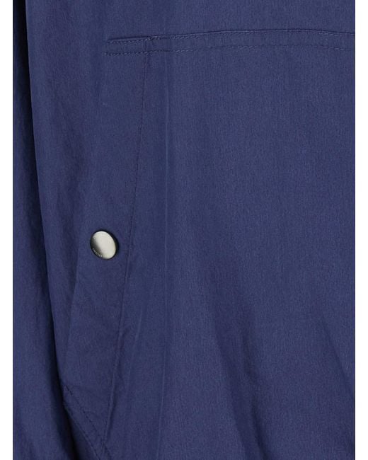 DUNST Blue Jacket With Front Zip Closure And Fixed Hood