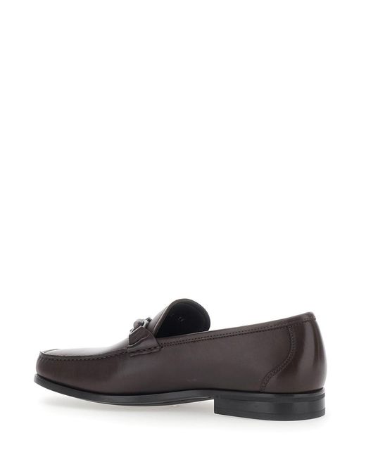 Ferragamo Gray Leather Loafers for men