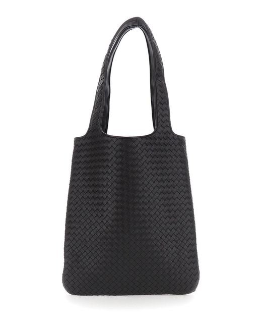 Bottega Veneta Black 'Veneto' Shoulder Bag With Intrecciato Motif for men