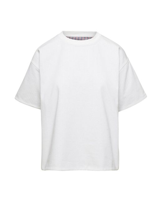 T-Shirt Con Fodera A Righe di Bottega Veneta in White