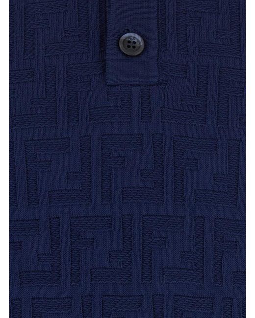 Fendi Blue Ff Jaquard Cotone for men