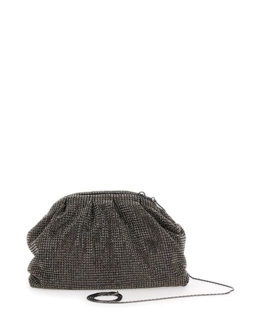 Clutch 'Petra' Con Tracolla A Catena E Decorazione C di Twentyfourhaitch in Gray