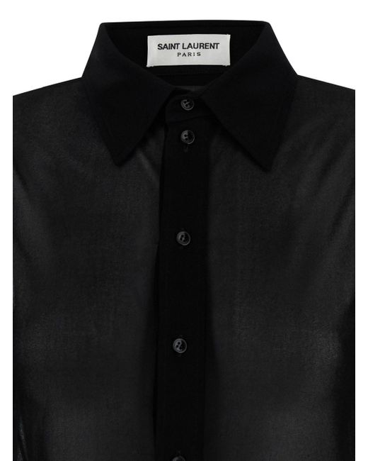Saint Laurent Black Shirt With Transparent Effect