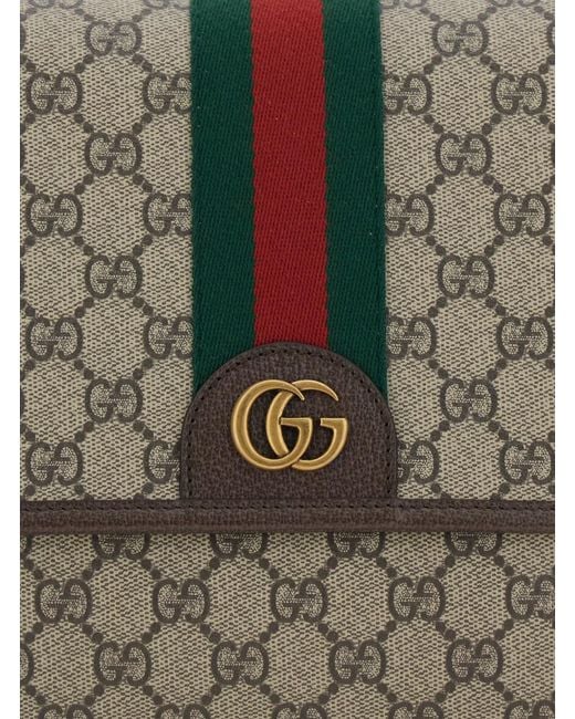 Gucci Natural Crossbody Bag "Ophidia" With Gg Canvas Tech Fabric For for men