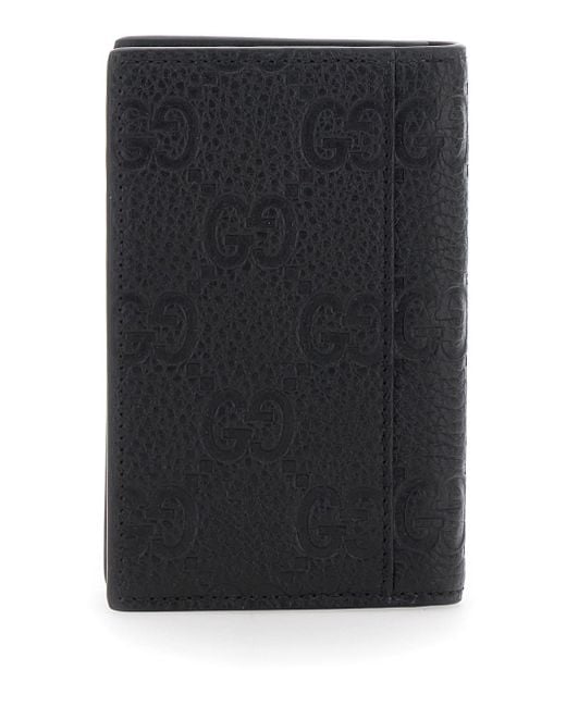 Portafoglio Bi-Fold Con Design Verticale di Gucci in Black da Uomo