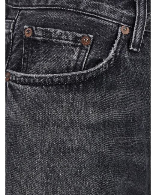 Agolde Gray Jean Lana With Pockets And Frayed Hems 100% Cotton