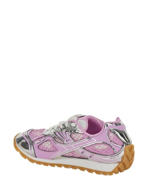 Bottega Veneta Purple 'Orbit' Sneakers With Logo Lettering Print