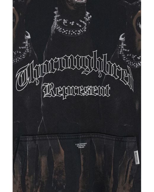 Represent Black Sweatshirt Fissa With Maxi Print On The Front for men
