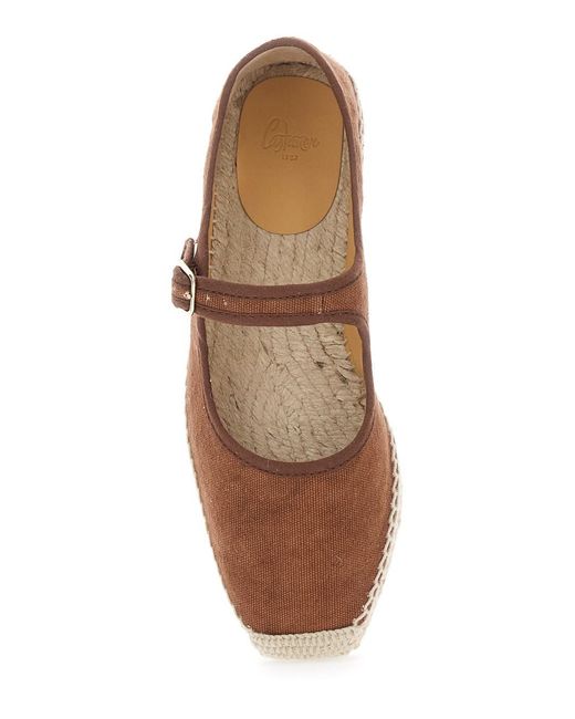 Castaner Brown Ballet Shoes Padua Fabric
