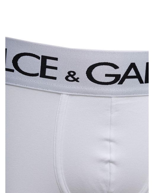 Dolce & Gabbana Blue Boxer Briefs With Branded Waistband for men